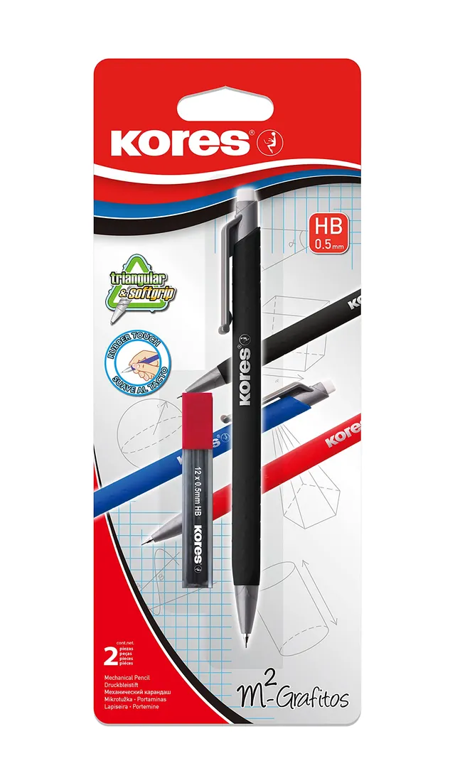 kores-bb99920-m2-grafitos-druckbleistift-3er-set-sortiert-mit-nachf-llminen image 1