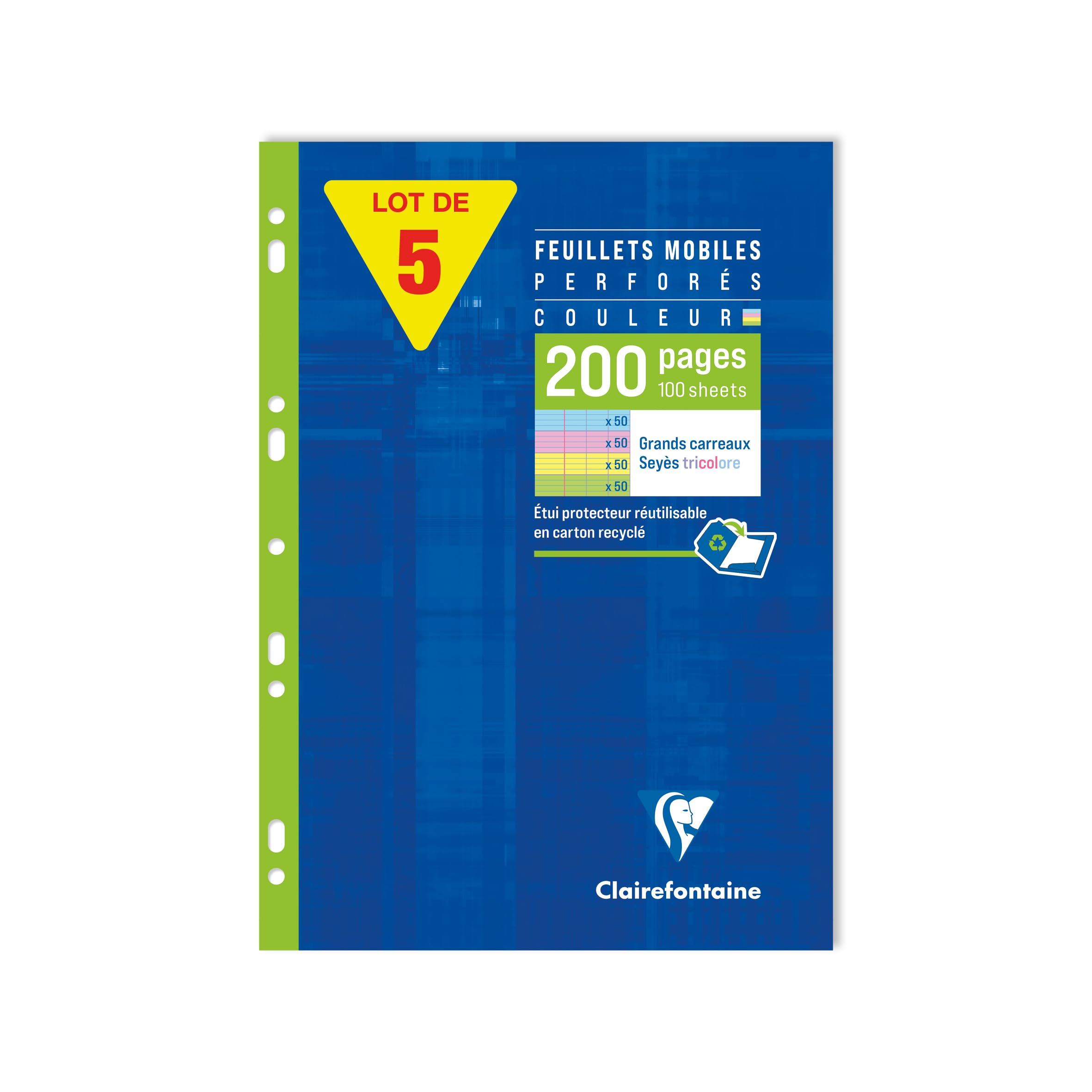 clairefontaine-ringbucheinlagen-a4-kariert-90g-blau-50-blatt image 4