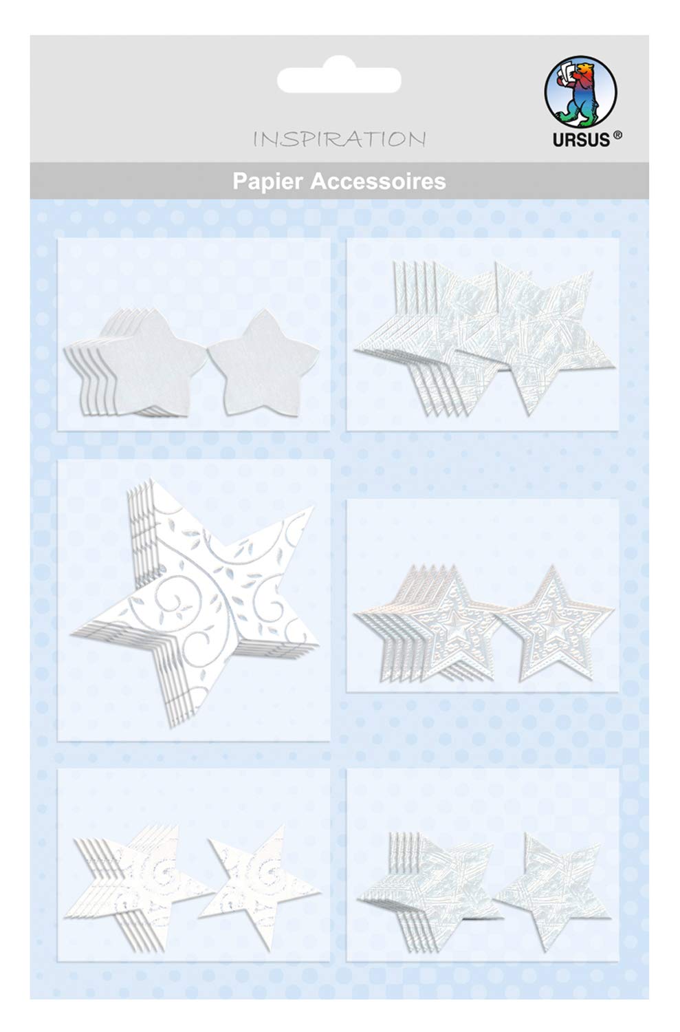 ursus-56500008-papier-accessoires-sterne-08-wei-36-st-ck-veredeltes-bastelpapier image 1