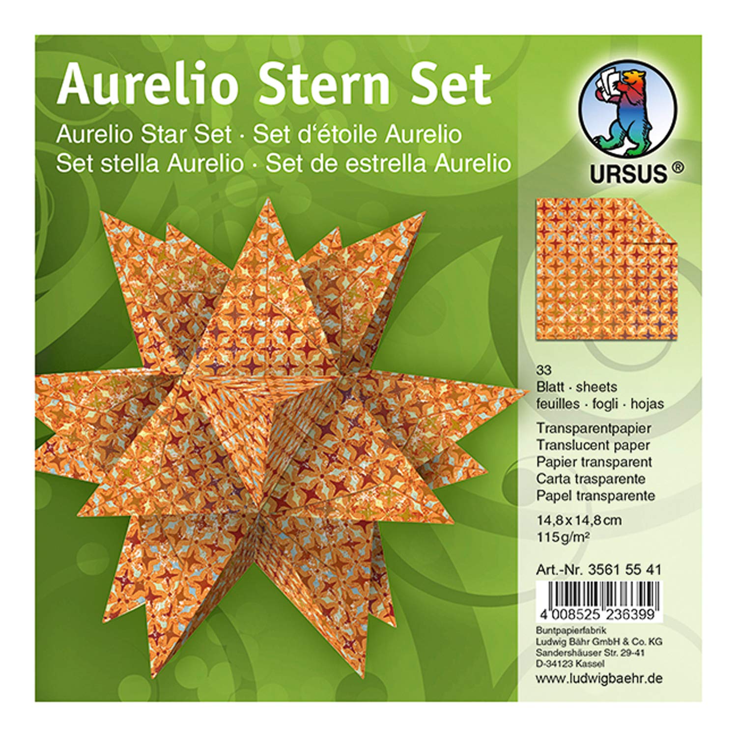 ursus-aurelio-stern-paradiso-faltbl-tter-orange-33-blatt-transparentpapier-14-8- image 1