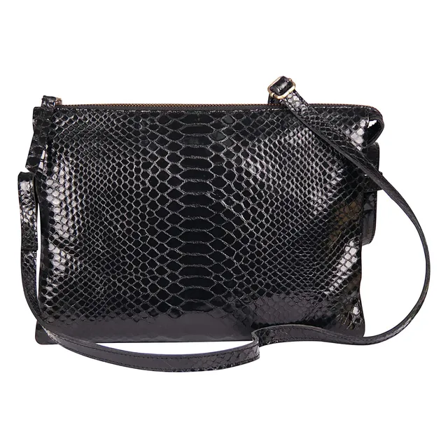 clairefontaine-410184c-duo-tasche-27-x-19-cm-leder-python-schwarz-reptil-design image 1