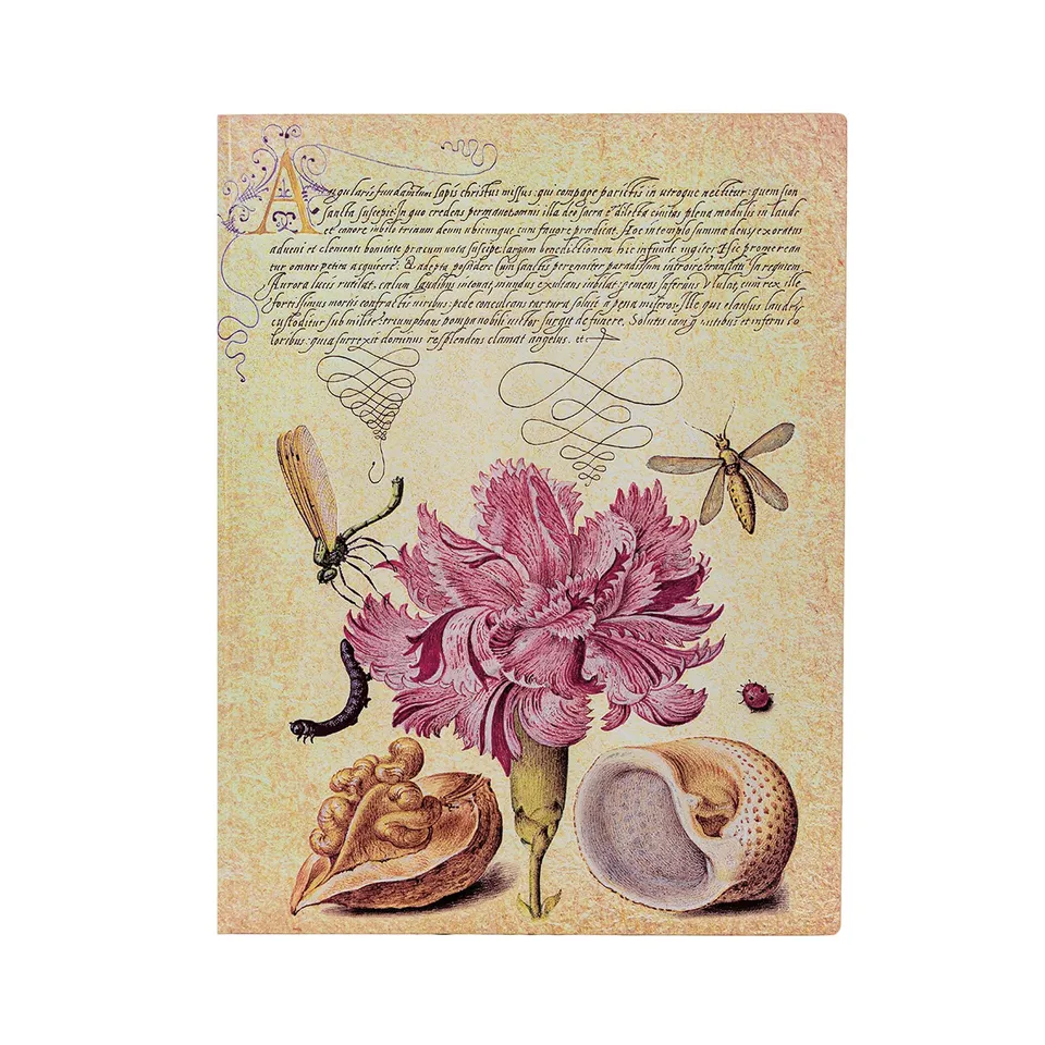 paperblanks-pink-carnation-mira-botanica-ultra-notizbuch-liniert-softcover-flexi image 1