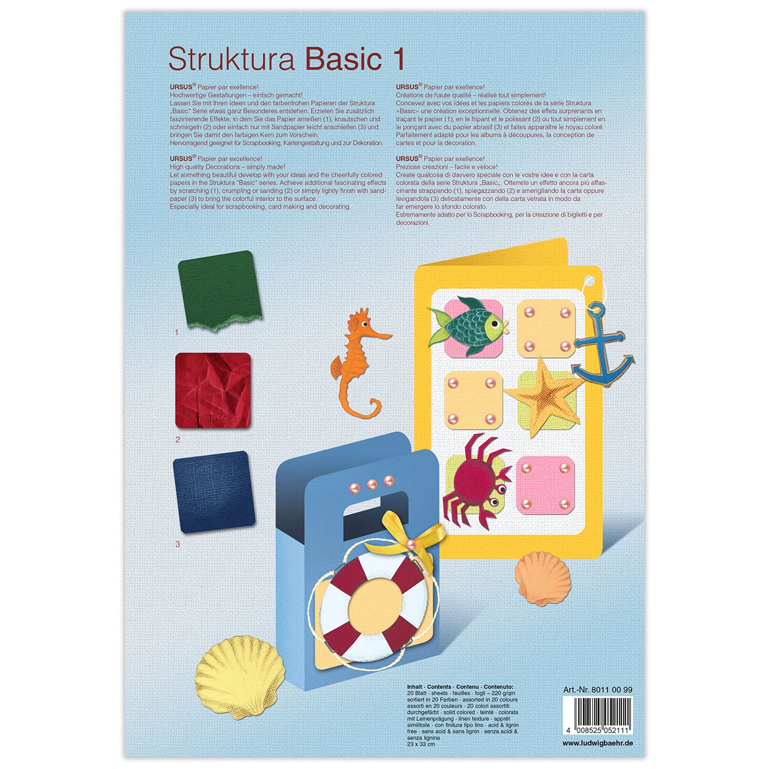ursus-80110099-bastelblock-struktura-basic-1-tonkarton-220-g-qm-23-x-33-cm-20-fa image 3