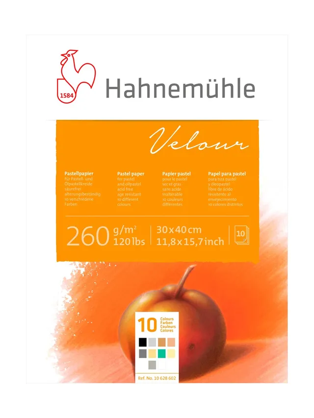 hahnem-hle-10-628-601-pastellblock-velour-24x32-cm-260-g-m-10-farben image 1