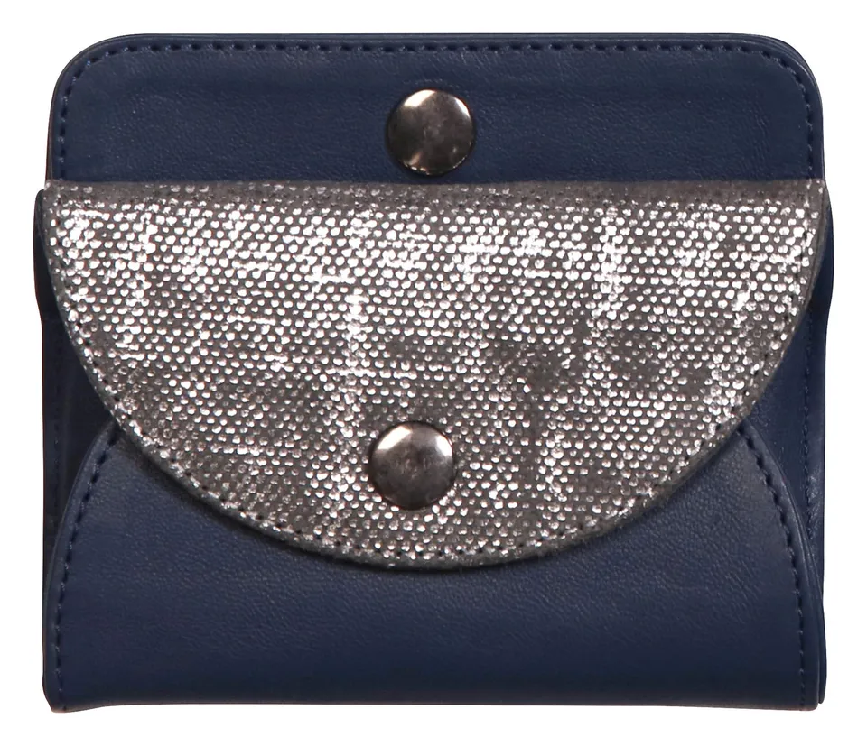 clairefontaine-lawrence-portemonnaie-aus-lammleder-11-5-x-2-x-8-cm-blau-silber image 1