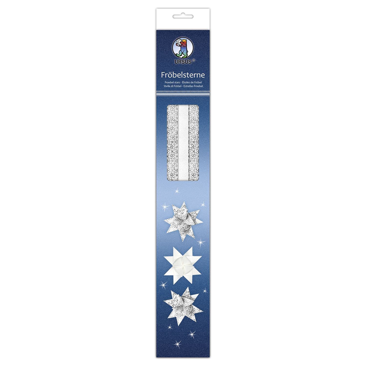 ursus-papierstreifen-f-r-fr-bel-sterne-silber-wei-80-streifen-f-r-20-sterne-1-5- image 1