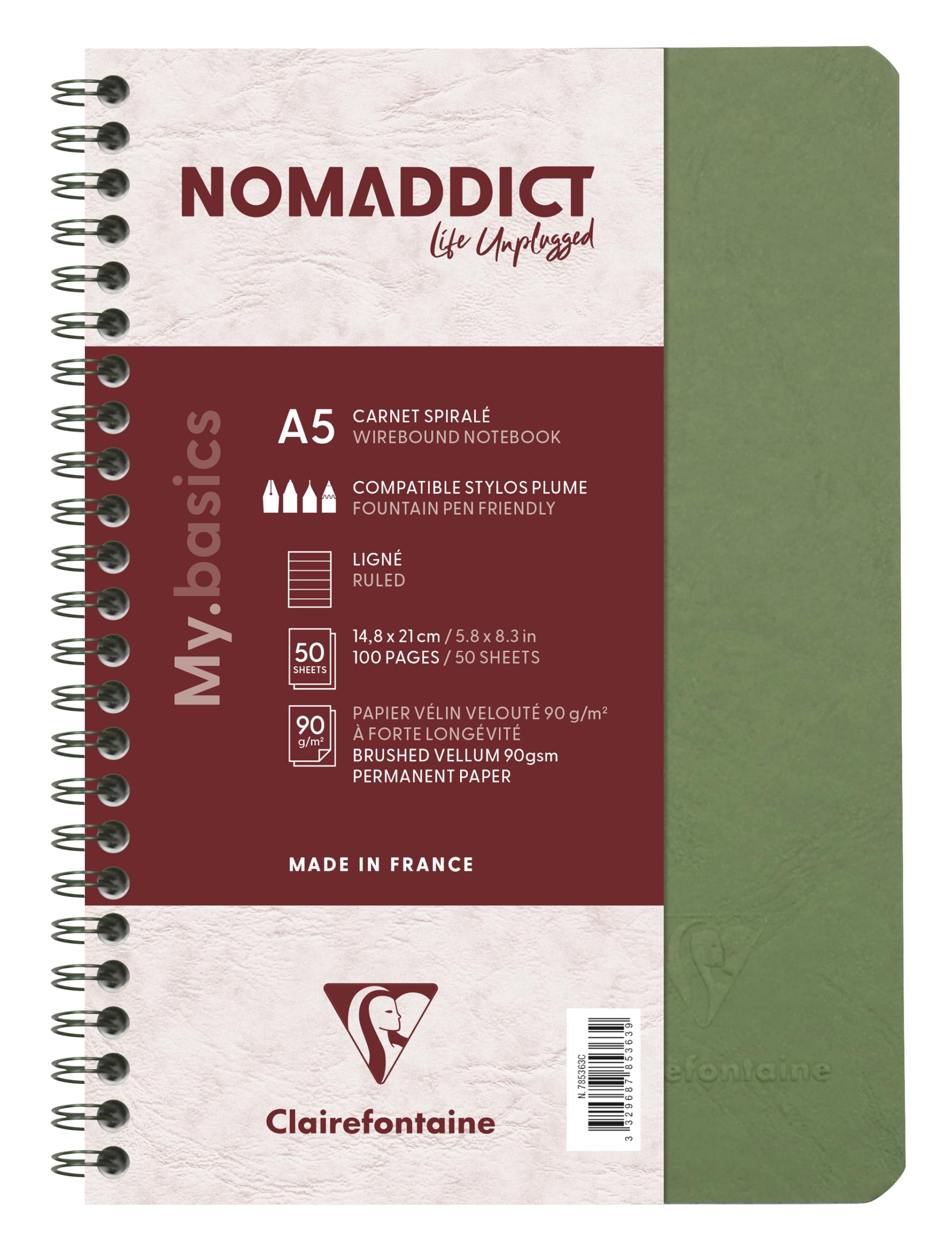 clairefontaine-spiralbuch-age-bag-a4-liniert-mit-rand-50-blatt-braun image 7