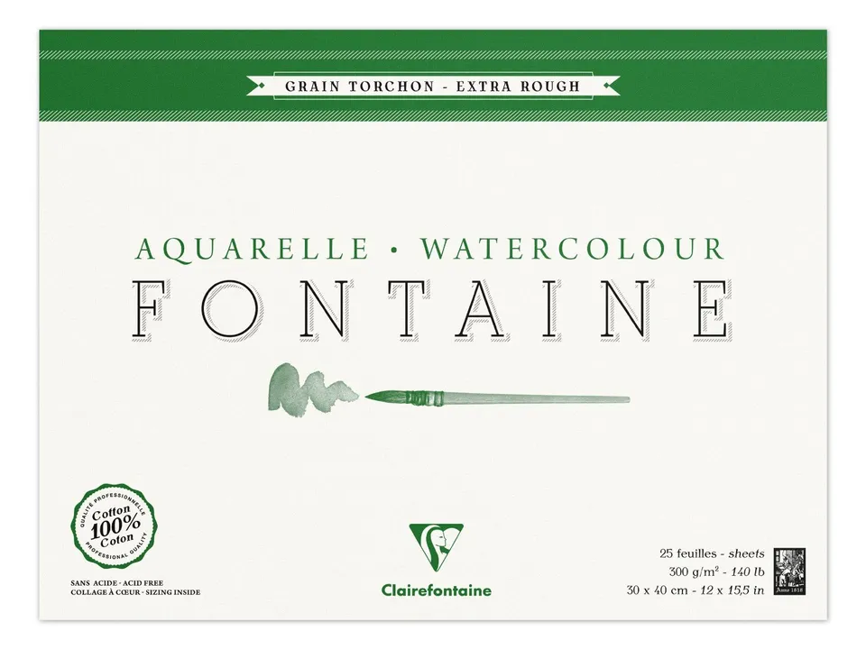 clairefontaine-96430c-fontaine-malblock-30-x-40-cm-25-blatt-300-g-grobkorn-torch image 1