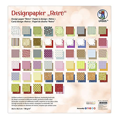 ursus-design-papier-retro-50-blatt-motiv-papier-30-5-x-30-5-cm-190-g-m image 3