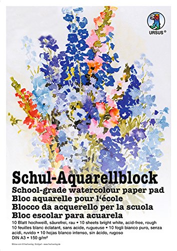 ursus-7004000-schul-aquarellblock-din-a3-hochwei-10-blatt-150-g-qm image 2