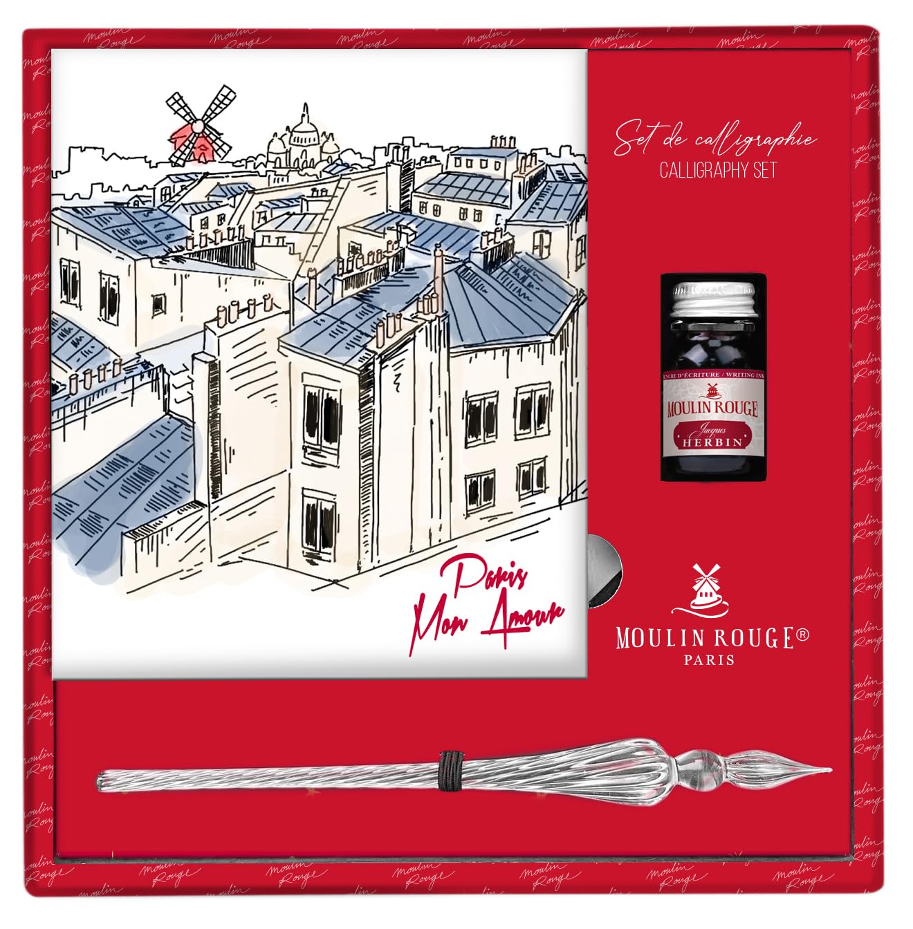 clairefontaine-moulin-rouge-kalligraphie-set-812449c-mit-glasfeder image 1