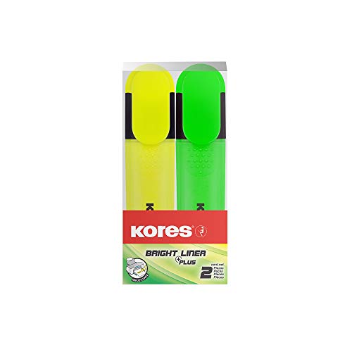 kores-bright-liner-textmarker-2er-set-gelb-gr-n image 6