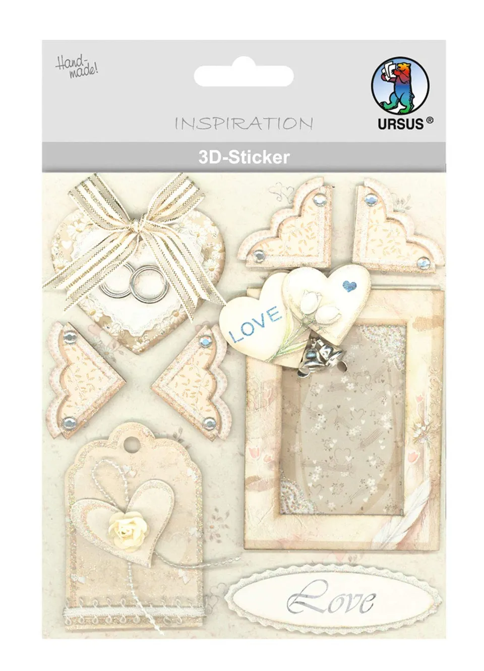 ursus-56420098-3d-sticker-hochzeit-motiv-98-selbstklebend-mehrlagig image 1