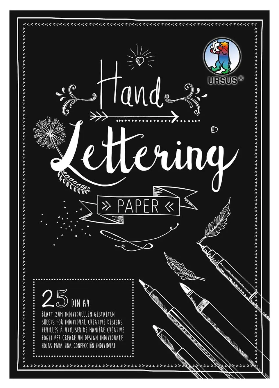 ursus-24924690-handlettering-paper-tonkarton-schwarz-din-a4-210-g-qm-25-blatt image 1