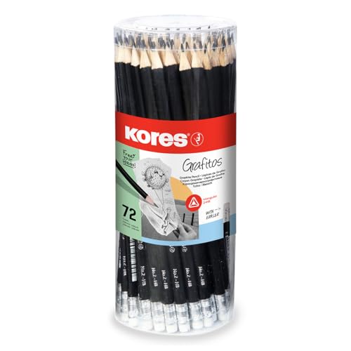 kores-grafitos-hb-bleistifte-dreieckig-mit-radierer-72er-pack image 6