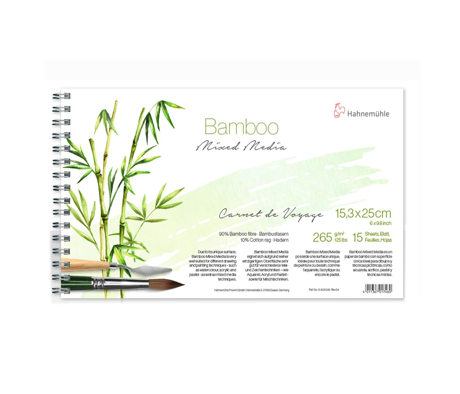 hahnem-hle-bamboo-mixed-media-carnet-de-voyage-15-3x25-cm-265-g-m-15-blatt image 1