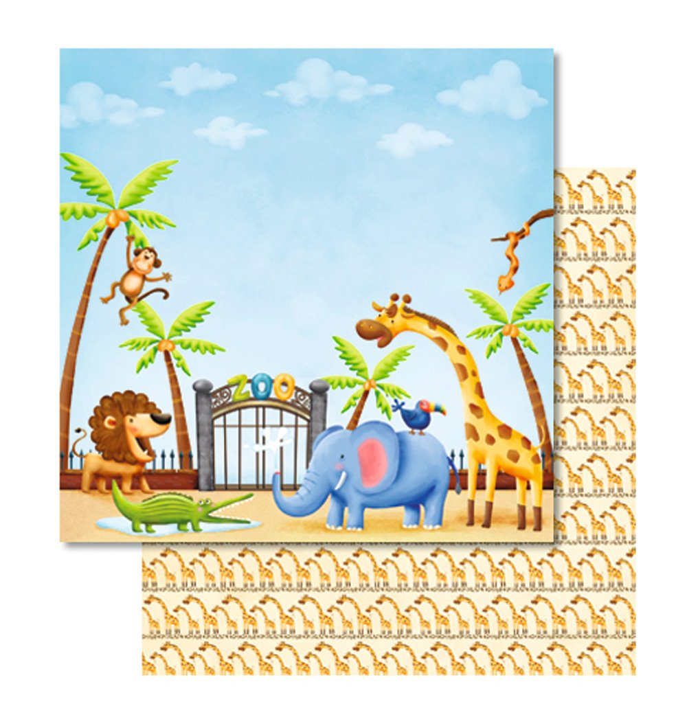 ursus-703000185-premium-glitter-scrapbook-paper-zoo-30-5-x-30-5-cm-5-blatt-desig image 2