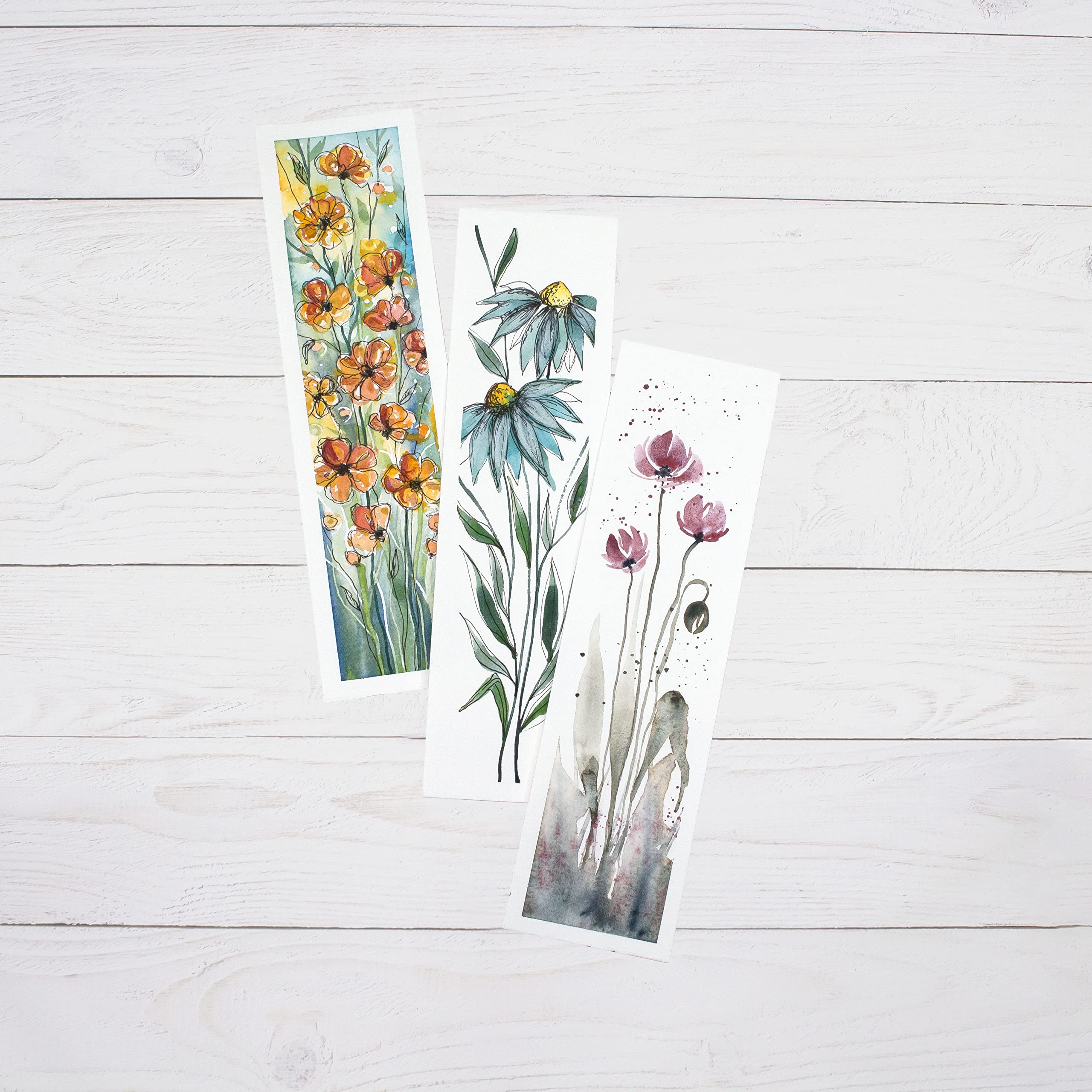 hahnem-hle-watercolour-bookmark-pad-5-5-x-20-cm-300-g-m-15-lesezeichen-100-baumw image 3