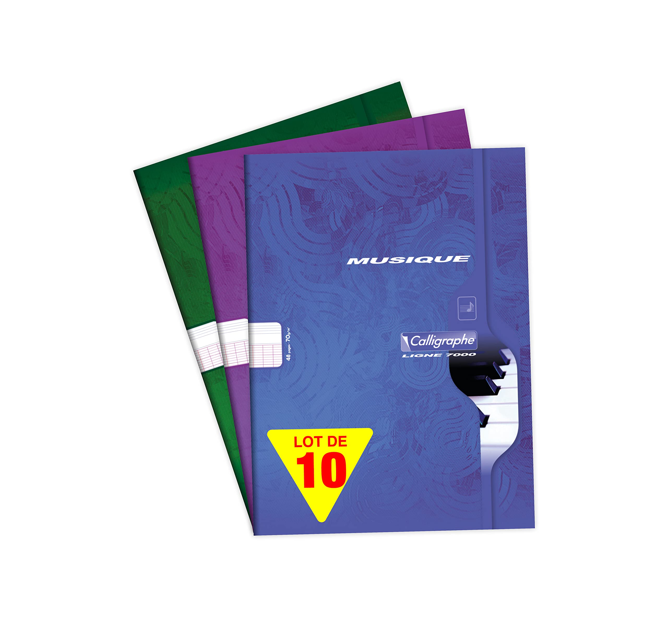 clairefontaine-calligraphe-564c-notenhefte-din-a4-10er-pack-24-blatt-70-g-farbig image 1