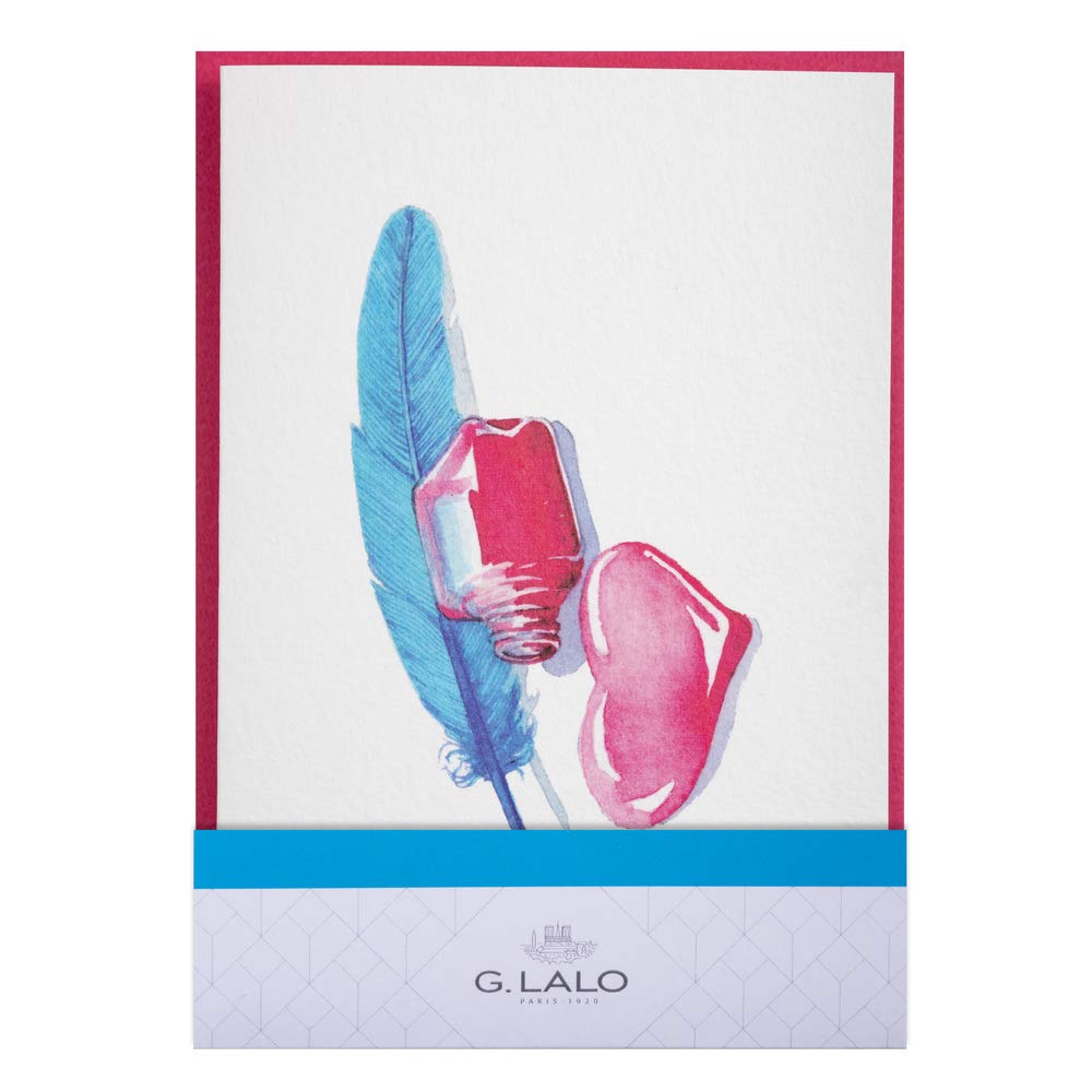 lalo-korrespondenz-set-fantaisie-doppelkarte-mit-umschlag-herz-mit-feder image 1