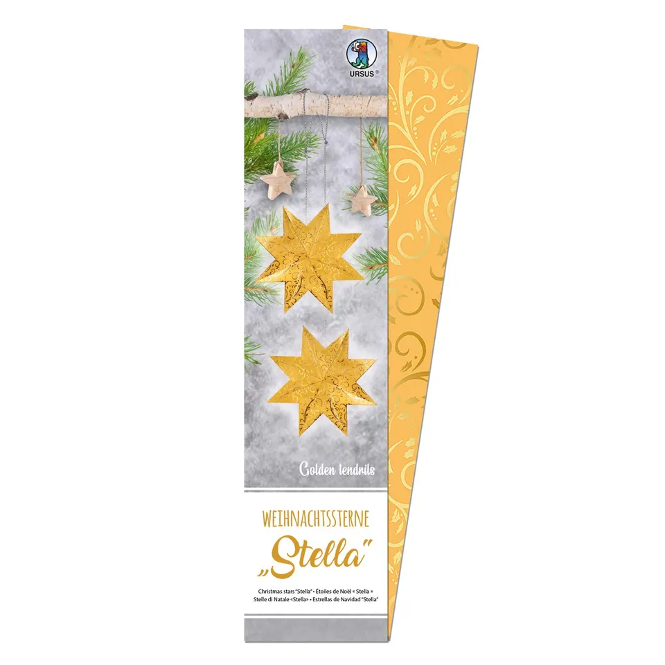 ursus-weihnachtsstern-stella-golden-tendrils-faltstern-set-gelb-gold image 1