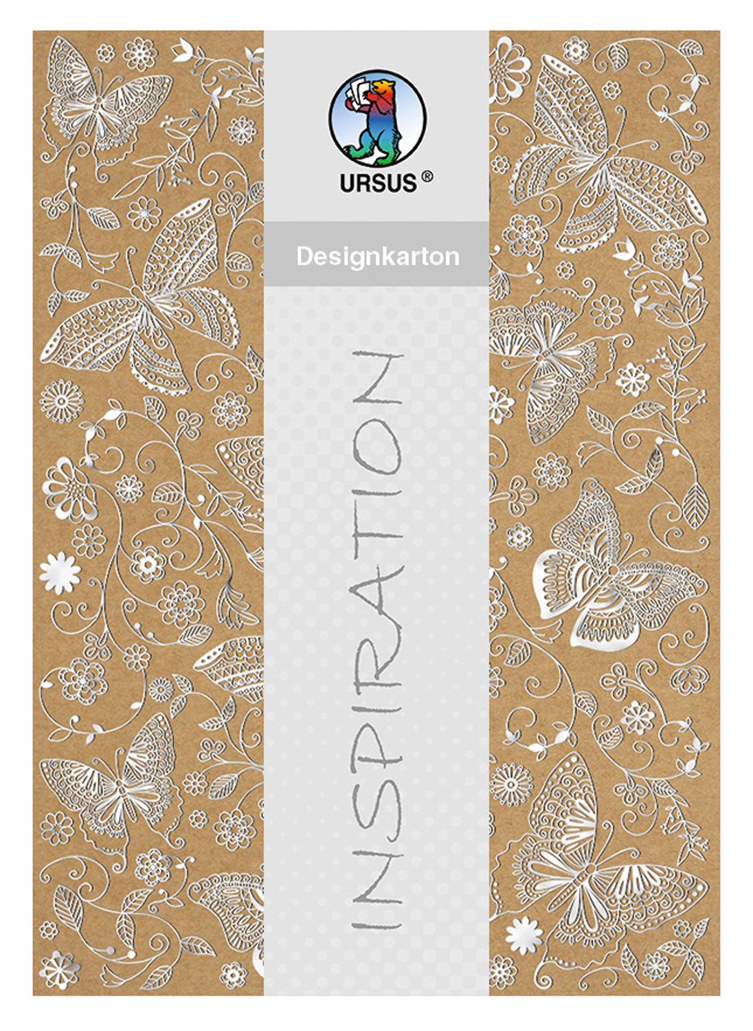 ursus-designkarton-selection-schmetterling-silber-din-a4-250-g-qm-25-blatt-kraft image 1