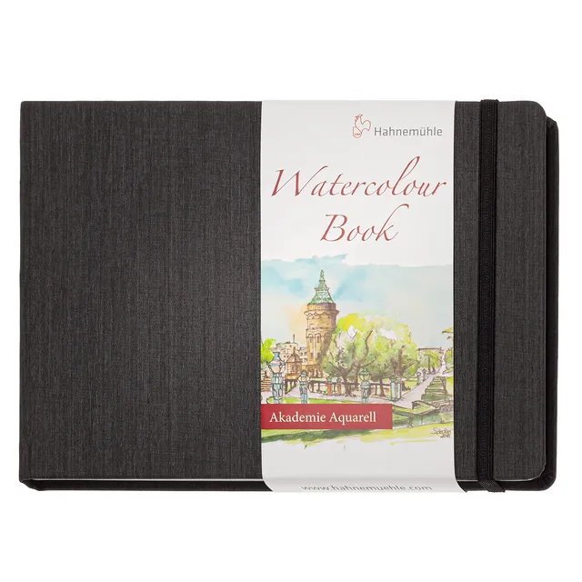 hahnem-hle-aquarellbuch-schwarz-a5-quer-200-g-m-30-blatt-personalisiert image 1