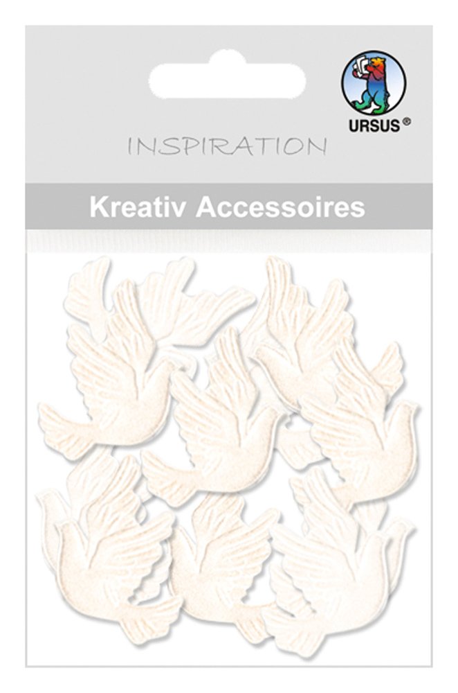 ursus-56410026-kreativ-accessoires-mini-pack-tauben-perlmutt-selbstklebend-10-st image 1