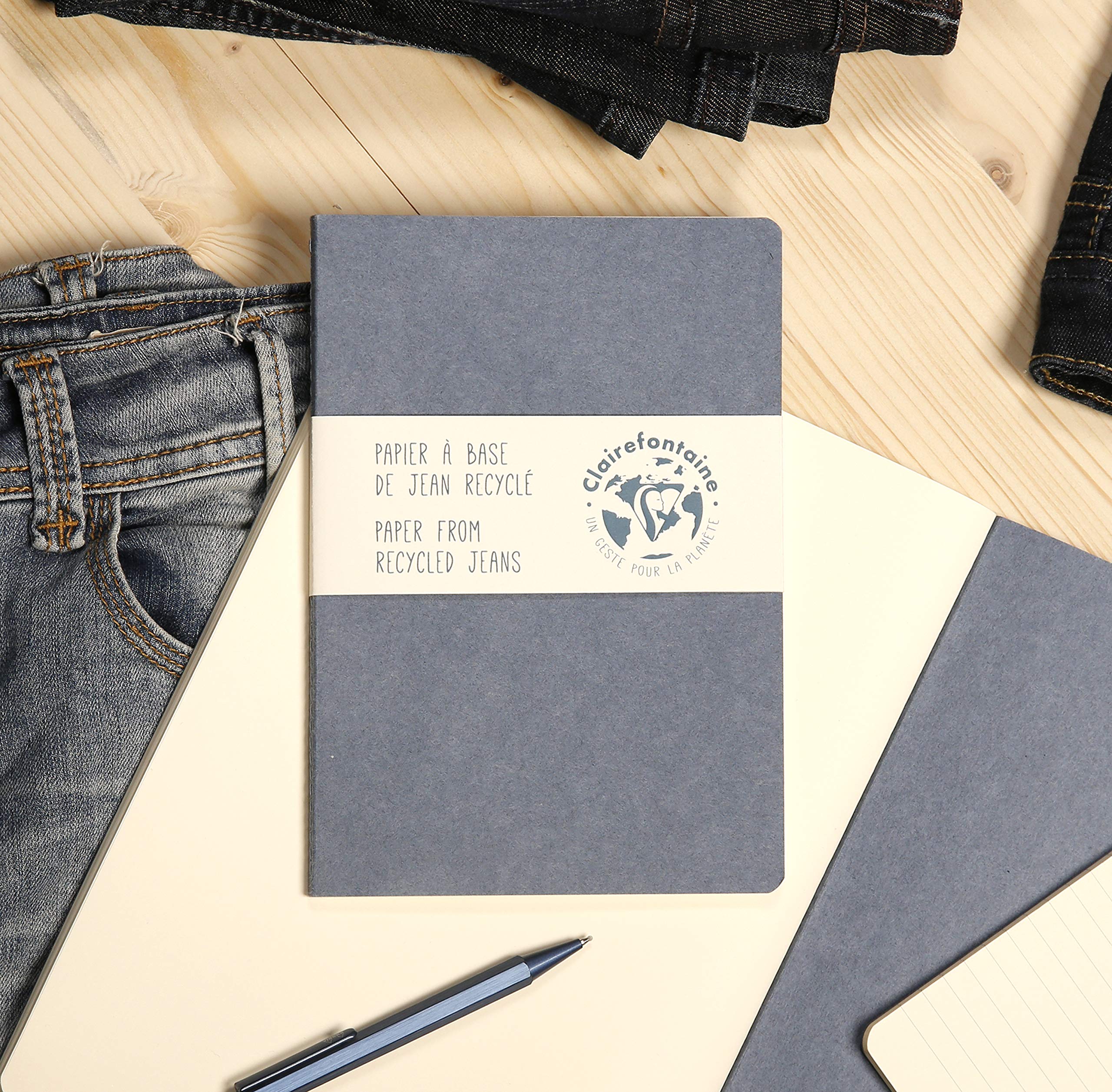 clairefontaine-jeans-cocoa-notizheft-din-a6-liniert-48-blatt-jeans image 4
