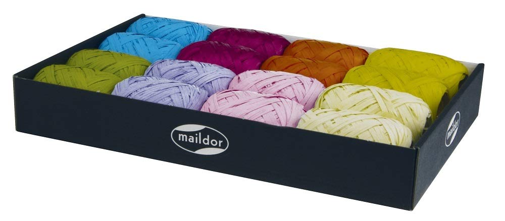 clairefontaine-611401c-bast-set-16-spulen-kunstbast-matt-13-mm-x-20-m-farbig-sor image 3