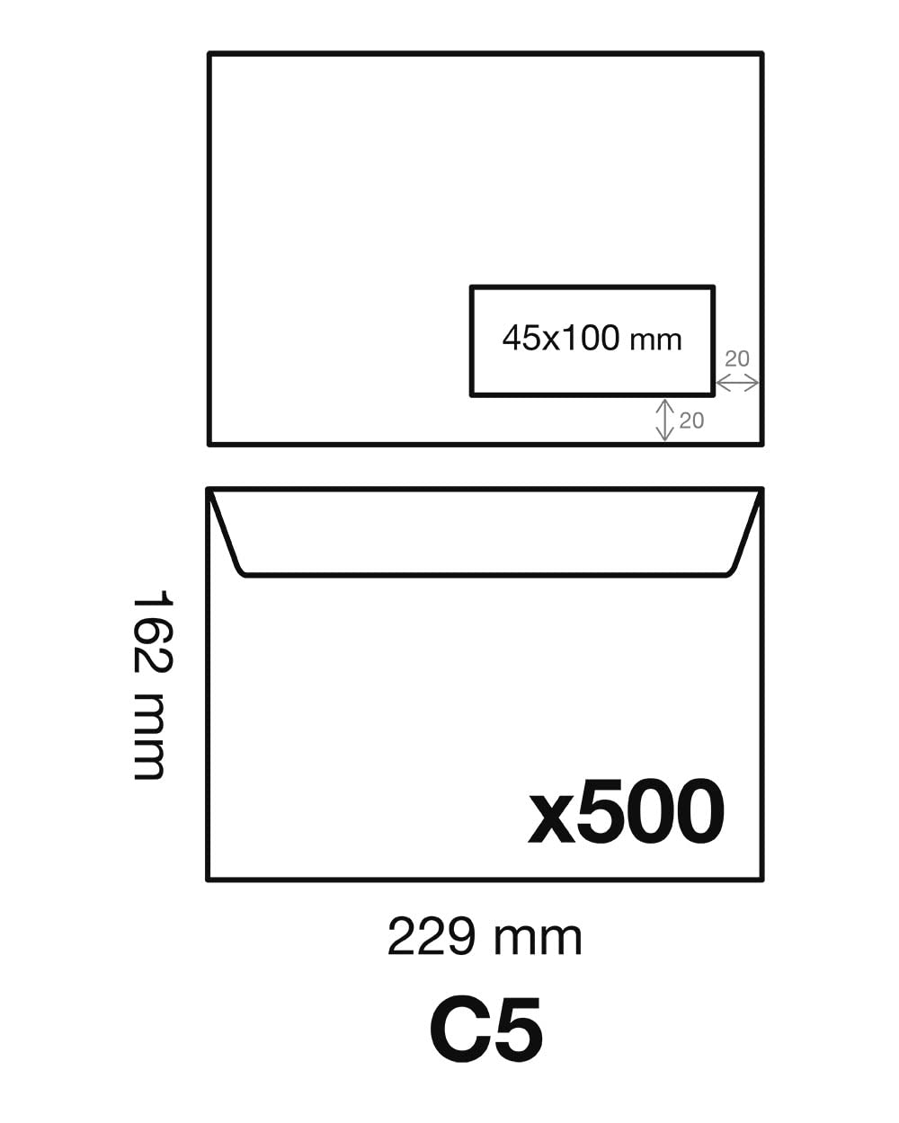 calligraphe-698c-umschl-ge-c5-162x229-mm-selbstklebend-80g-mit-fenster-karton-mi image 3