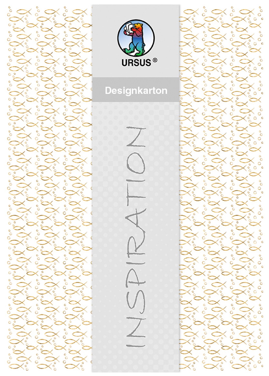 ursus-60844605-designkarton-fische-gold-din-a4-200-g-qm-5-blatt image 1