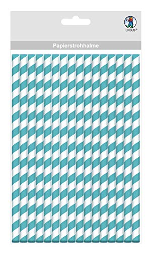 ursus-56770008-papierstrohhalme-streifen-petrol-gr-e-l-19-5-cm-12-st-ck image 2