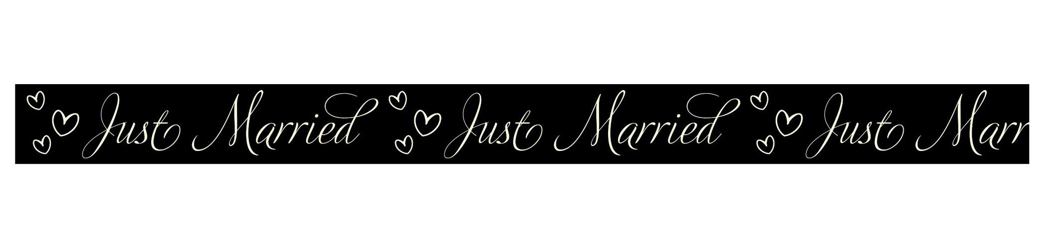 ursus-masking-tape-just-married-schwarz-15mm-x-10m-reispapier image 1