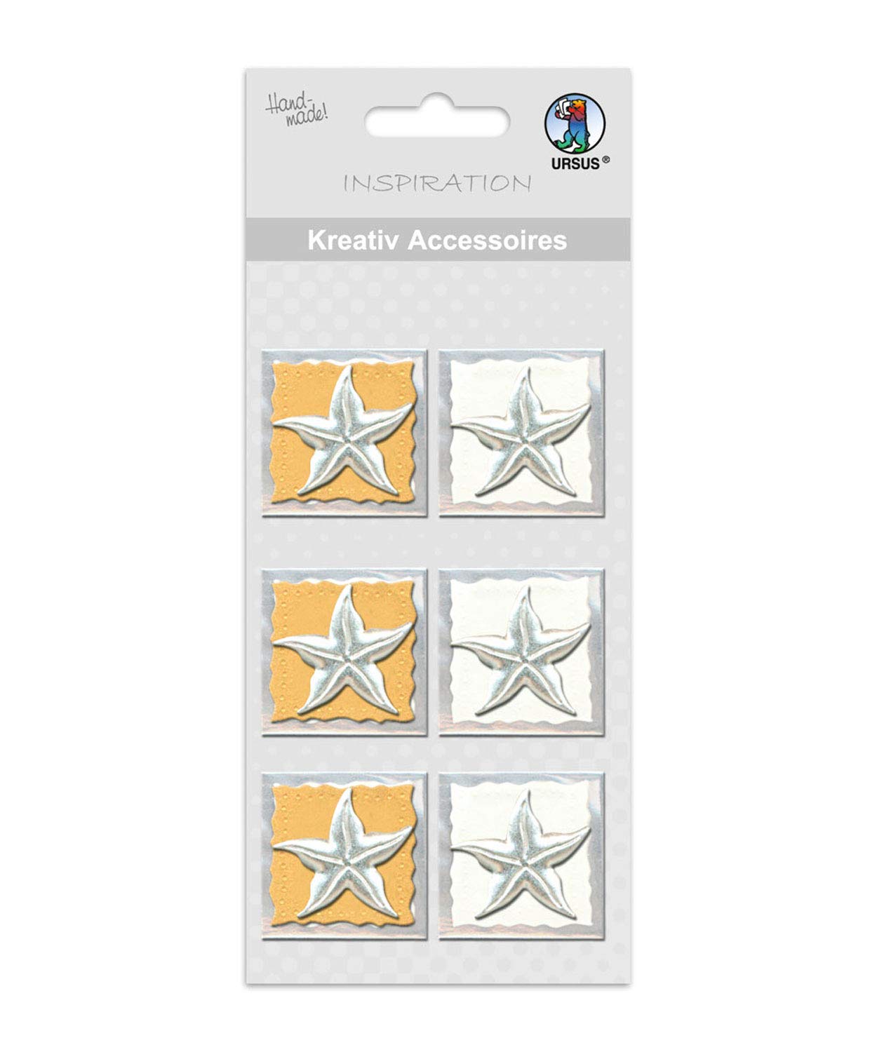 ursus-564000118-kreativ-accessoires-seestern-6-selbstklebende-3d-sticker image 1