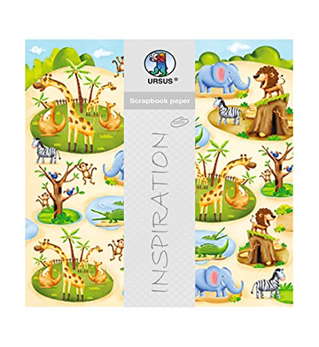 ursus-703000186-premium-glitter-scrapbook-paper-zoo-30-5-x-30-5-cm-5-blatt image 3