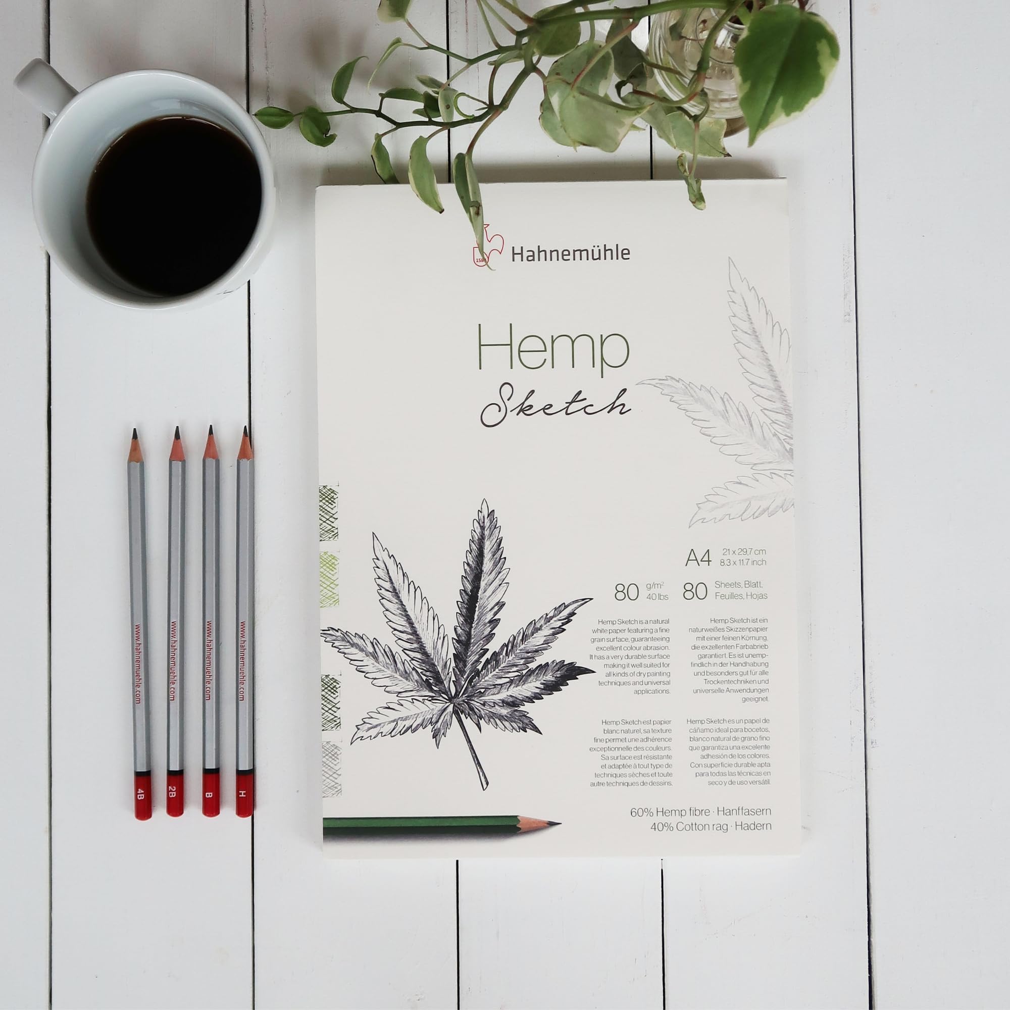 hahnem-hle-hemp-sketch-zeichenblock-din-a5-80-g-m-80-blatt-naturwei image 2
