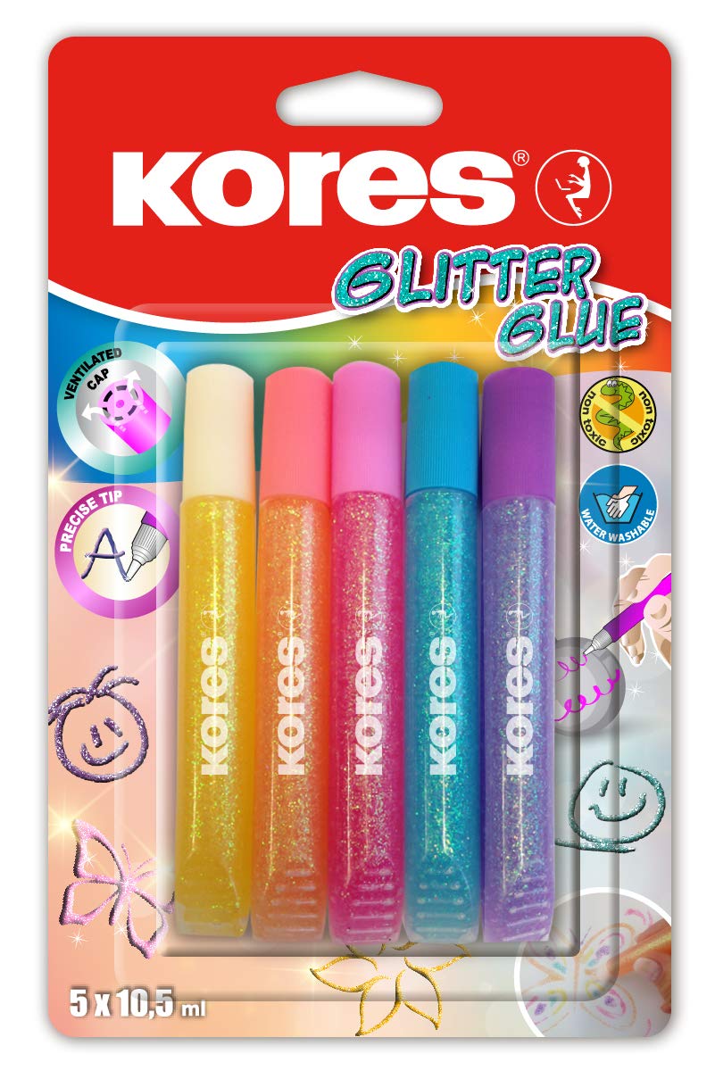 kores-pastell-glitzerkleberstifte-5-x-10-5-ml-mit-pr-zisionsspitze-gelb-set image 1