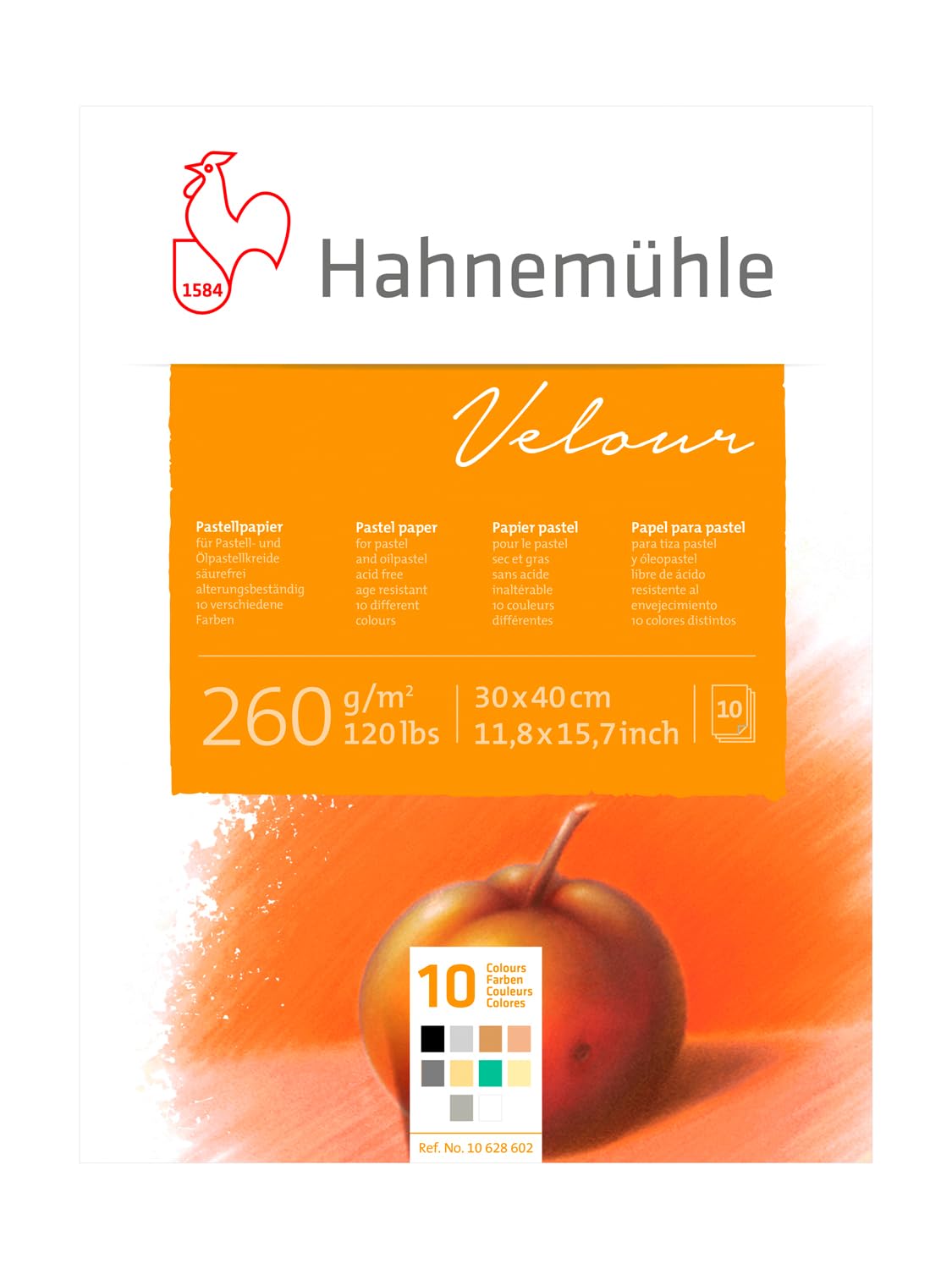 hahnem-hle-10-628-601-pastellblock-velour-24x32-cm-260-g-m-10-farben image 1