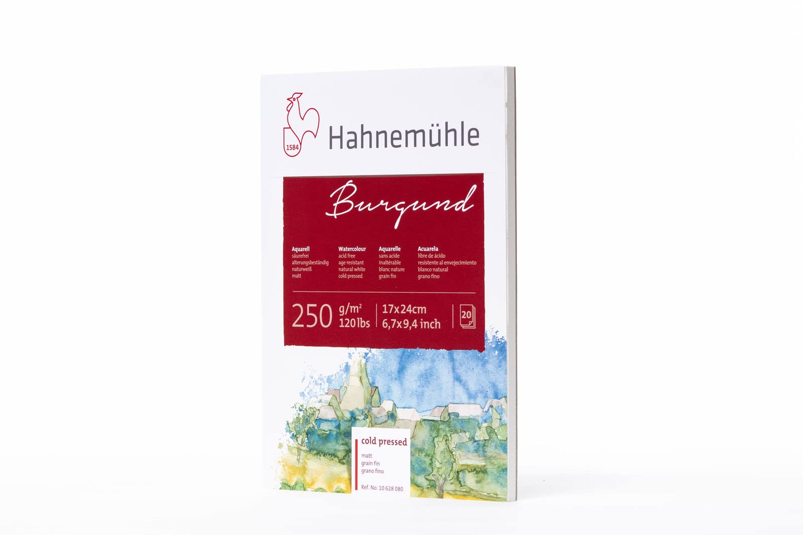 hahnem-hle-akademie-aquarellkarton-bordeaux-matt-250-g-m-17x24-cm-20-blatt image 3
