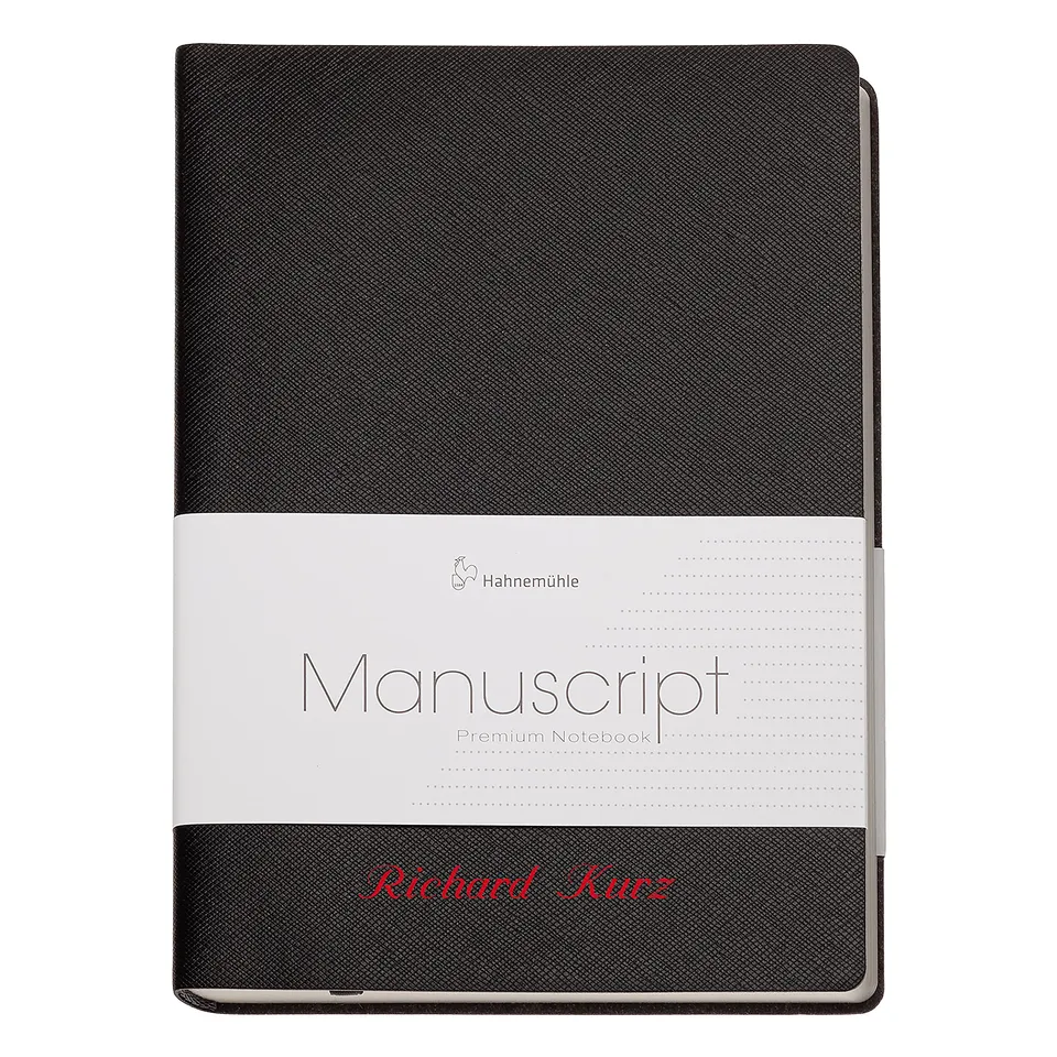 hahnem-hle-finenotes-manuscript-notizbuch-a5-punktiert-100g-m-recyclingleder-sch image 1
