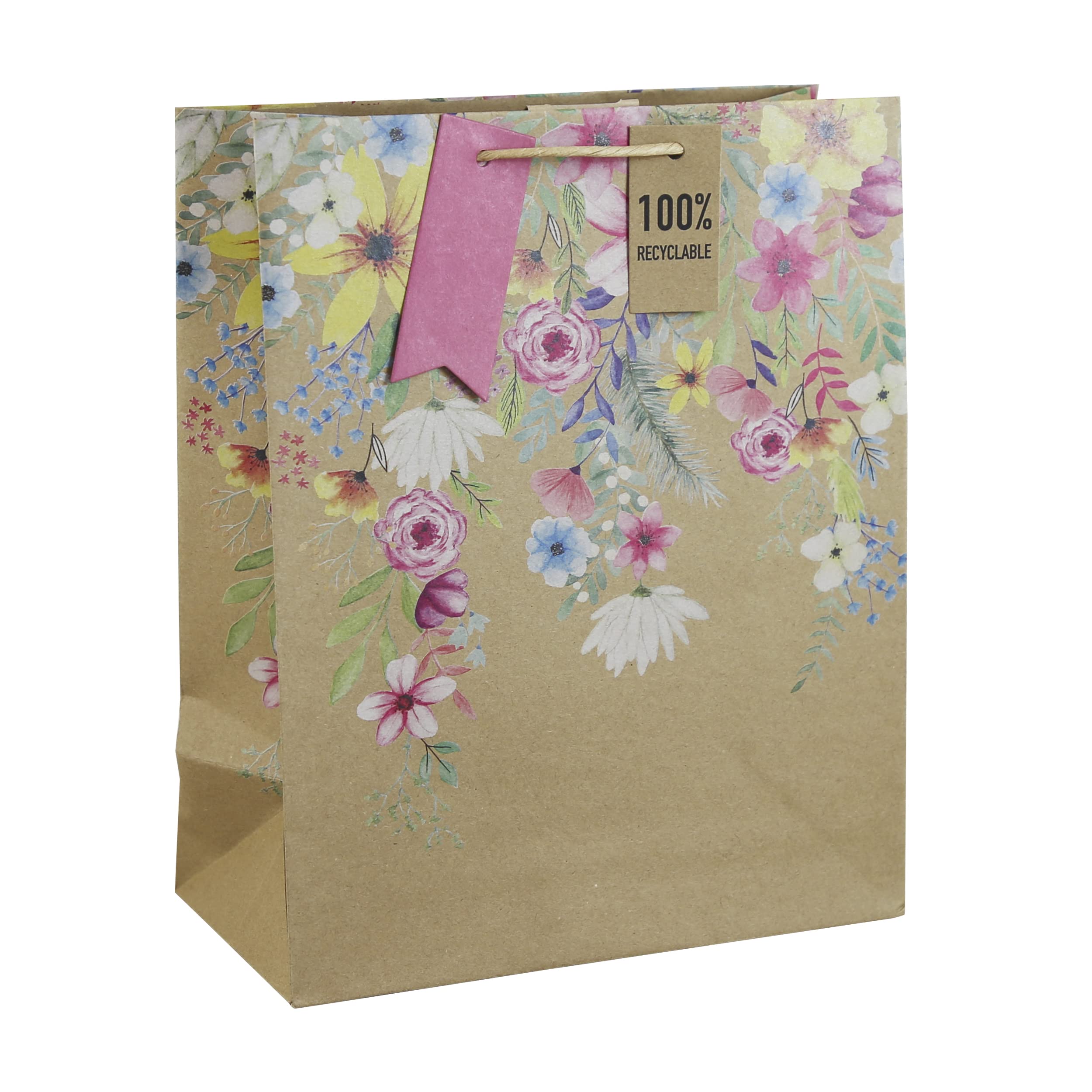 clairefontaine-geschenktasche-l-26-5-x-14-x-33-cm-kraftpapier-sommer-blumen image 1