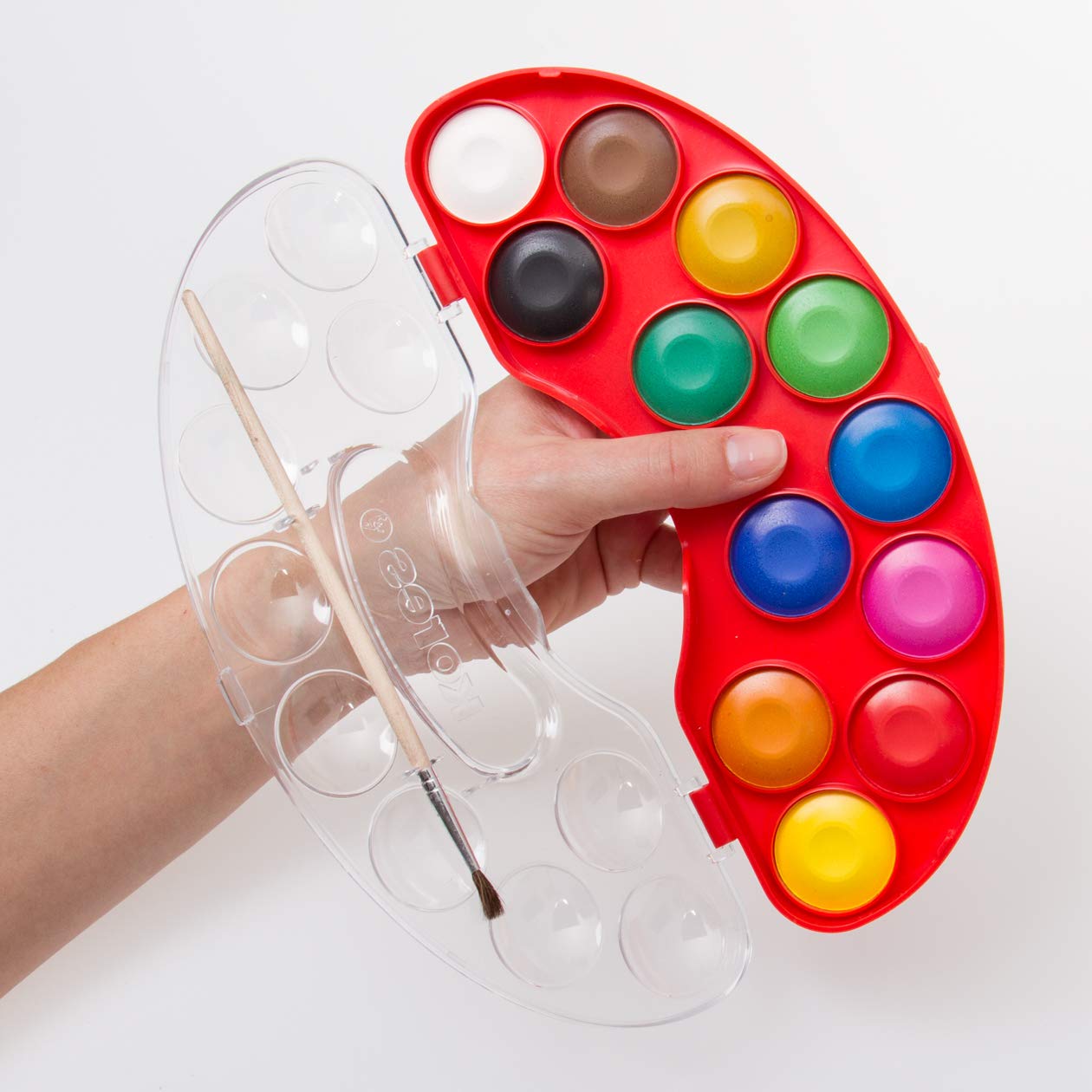 kores-akuarellos-wassermalfarbenset-12-farben-mit-mischpalette-und-pinsel image 3