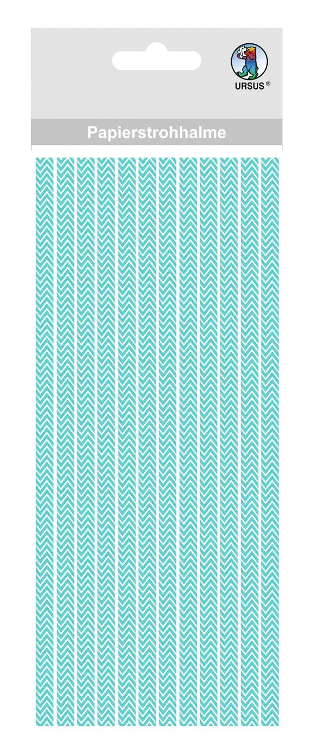 ursus-papierstrohhalme-chevron-petrol-s-19-5-cm-24-st-ck image 1