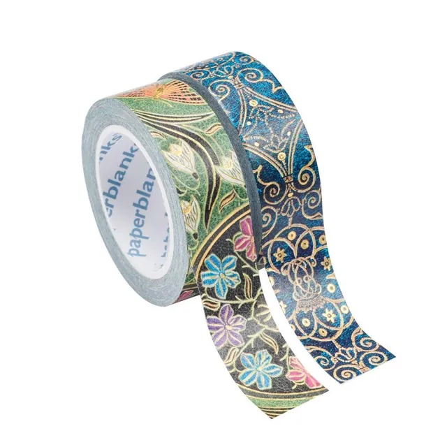 paperblanks-azure-poetry-in-bloom-washi-tape-2er-pack-15-mm image 1