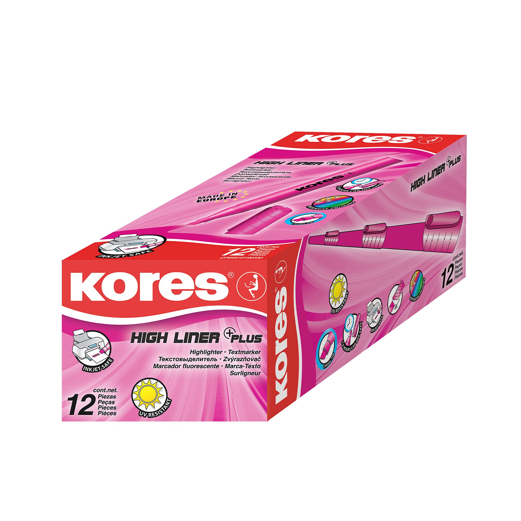 kores-high-liner-fine-textmarker-pink-mit-keilspitze-12-st-ck image 2