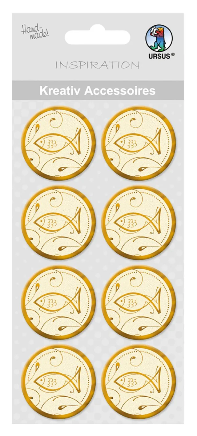 ursus-kreativ-accessoires-charity-fisch-gold-selbstklebend-8-st-ck image 1