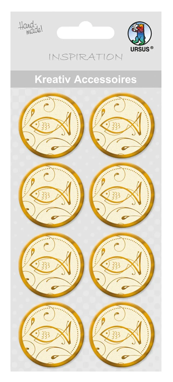 ursus-kreativ-accessoires-charity-fisch-gold-selbstklebend-8-st-ck image 1