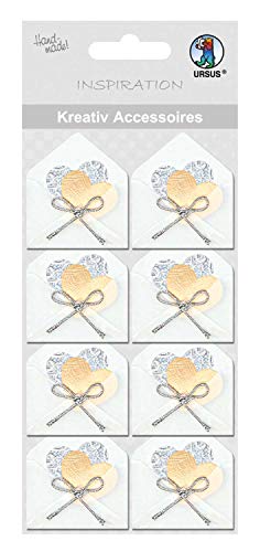 ursus-564000136-kreativ-accessoires-herz-gold-silber-selbstklebende-deko-sticker image 2