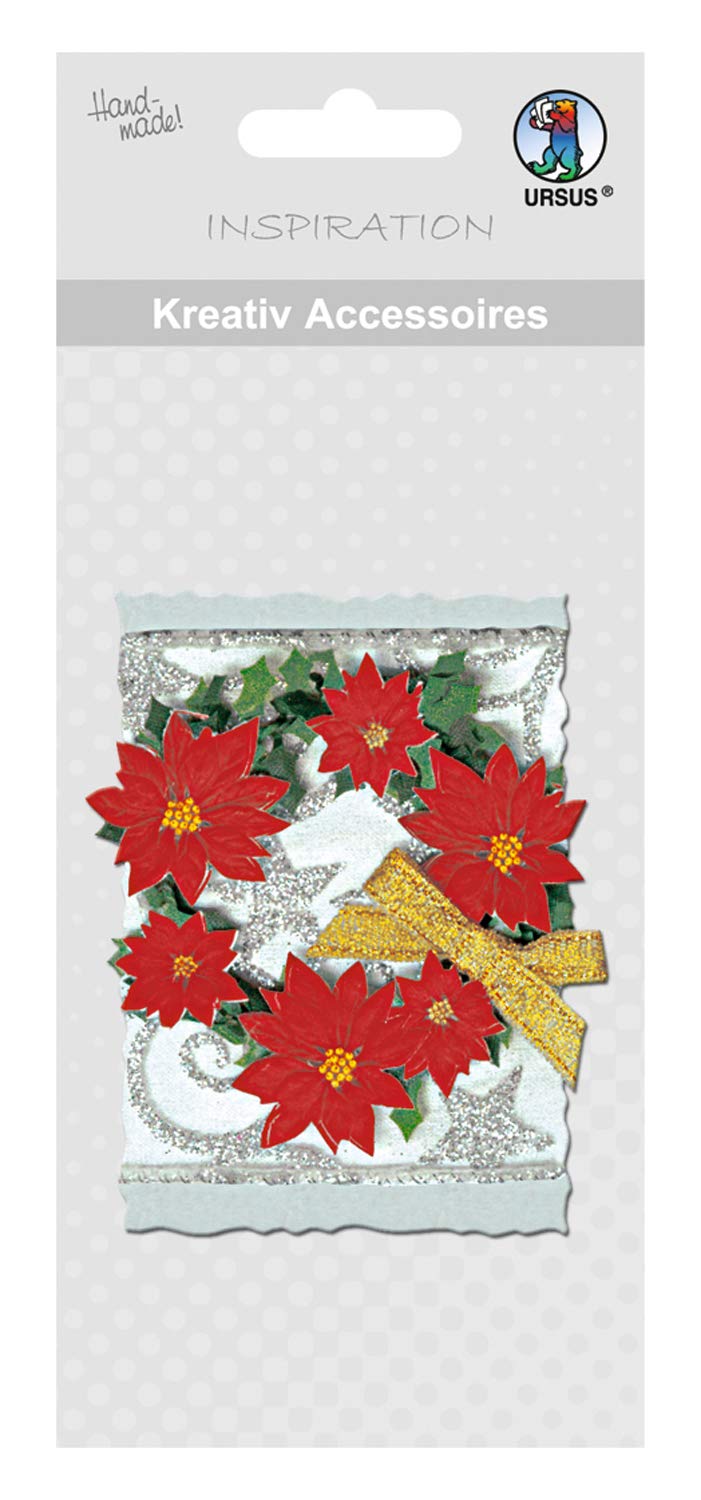 ursus-564000407-kreativ-accessoires-gro-kranz-mit-weihnachtssternen-selbstkleben image 1
